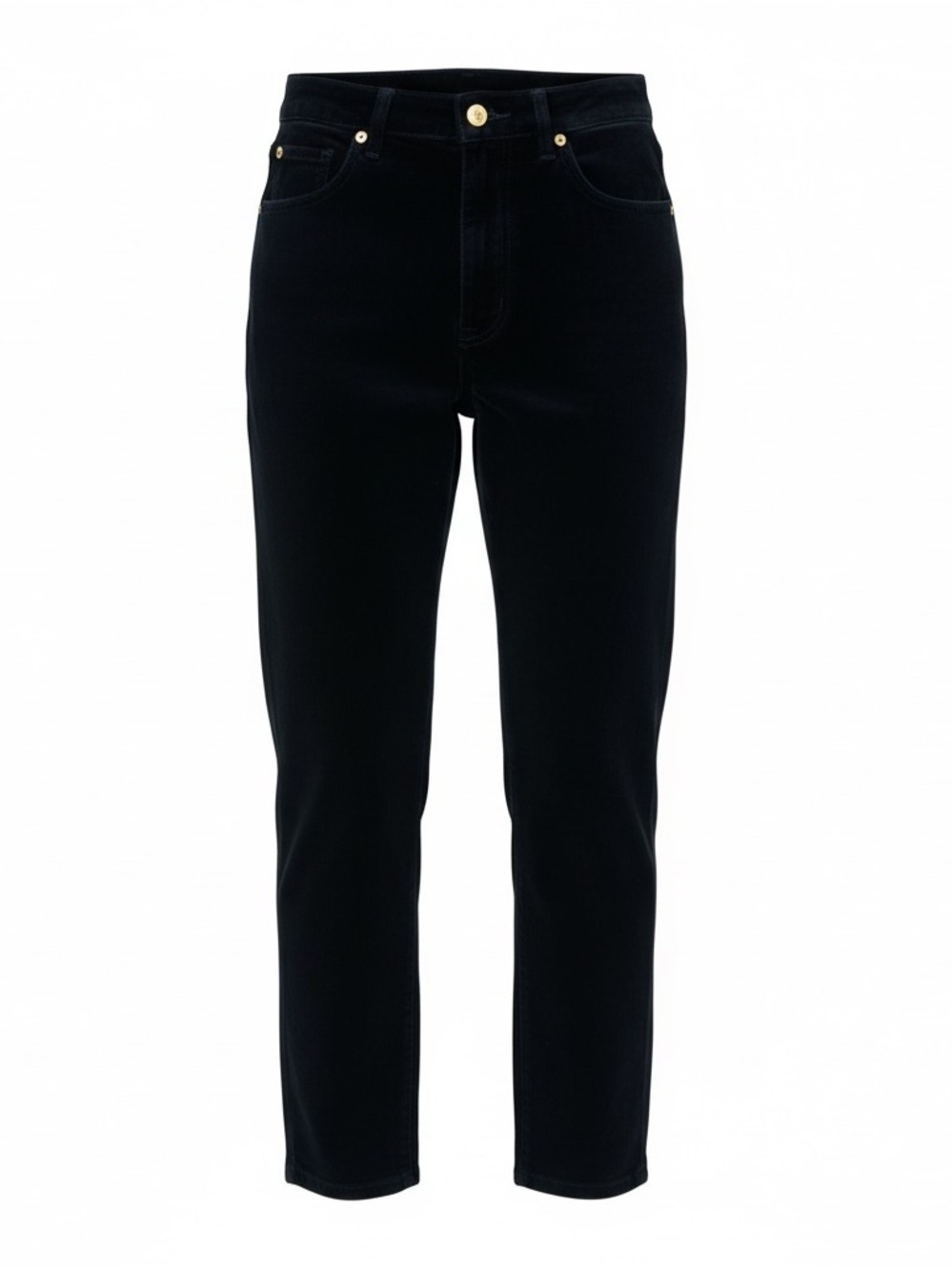 ST. JOHN “Signature Jeans” Vintage Velvet High-Rise Tapered Leg Pant 2 Black GUC